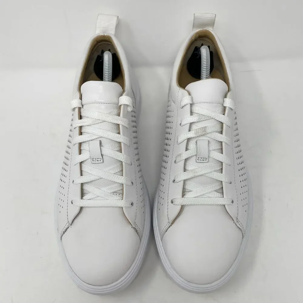 Under Armour White Perforated Leather Capeside Crew Sneakers Wmns 8.5